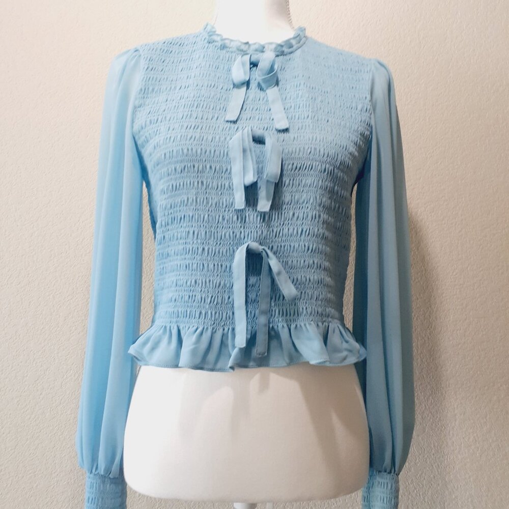 Cinq a Sept Smocked Body Blouse so Posh 😁 beautiful perfect for Spring or Fall
